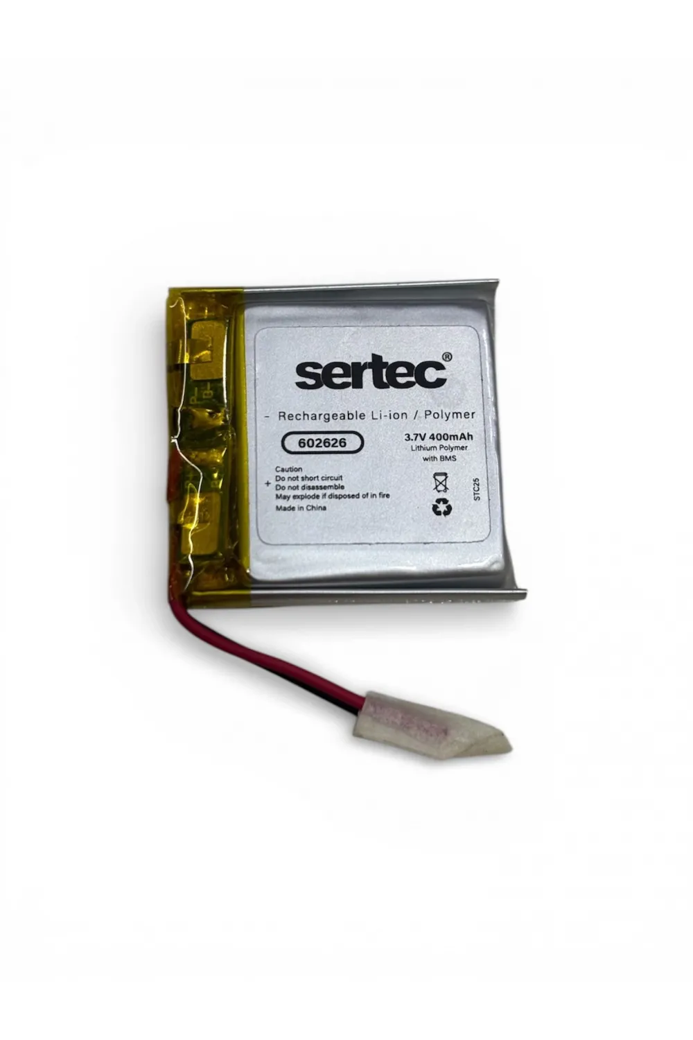 Sertec 602626 3.7v 400mah Li-polymer Pil (devreli/1.5a)