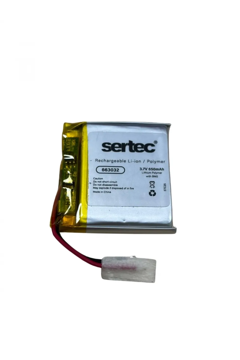 Sertec 663032 3.7v 650mah Li-polymer Pil (devreli/1.5a)