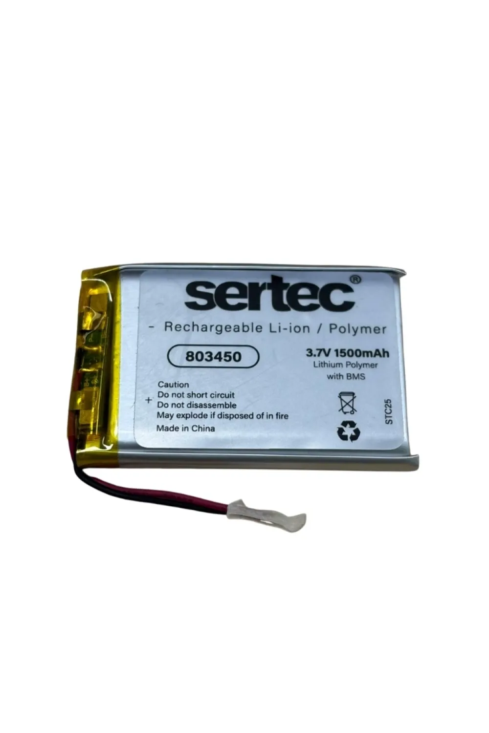 Sertec 803450 3.7v 1500mah Li-polymer Pil (devreli/1.5a)