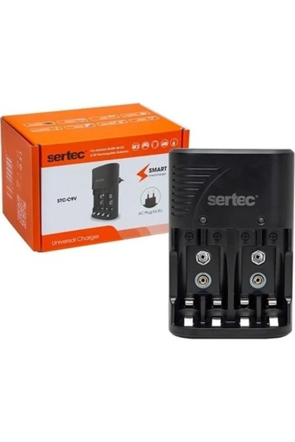 Sertec Stc-c802 Aa-aaa-9v Uyumlu 4lü Pil Şarj Aleti