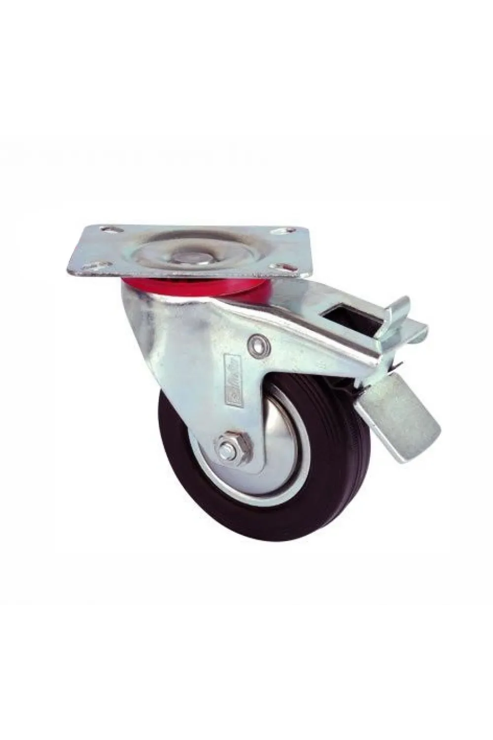 Servis Tekeri - Tablalı Frenli Siyah Döner - Çap 80 mm