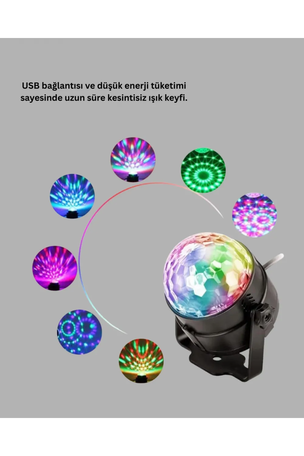Ses Duyarlı Mini Disko Küre Lamba
