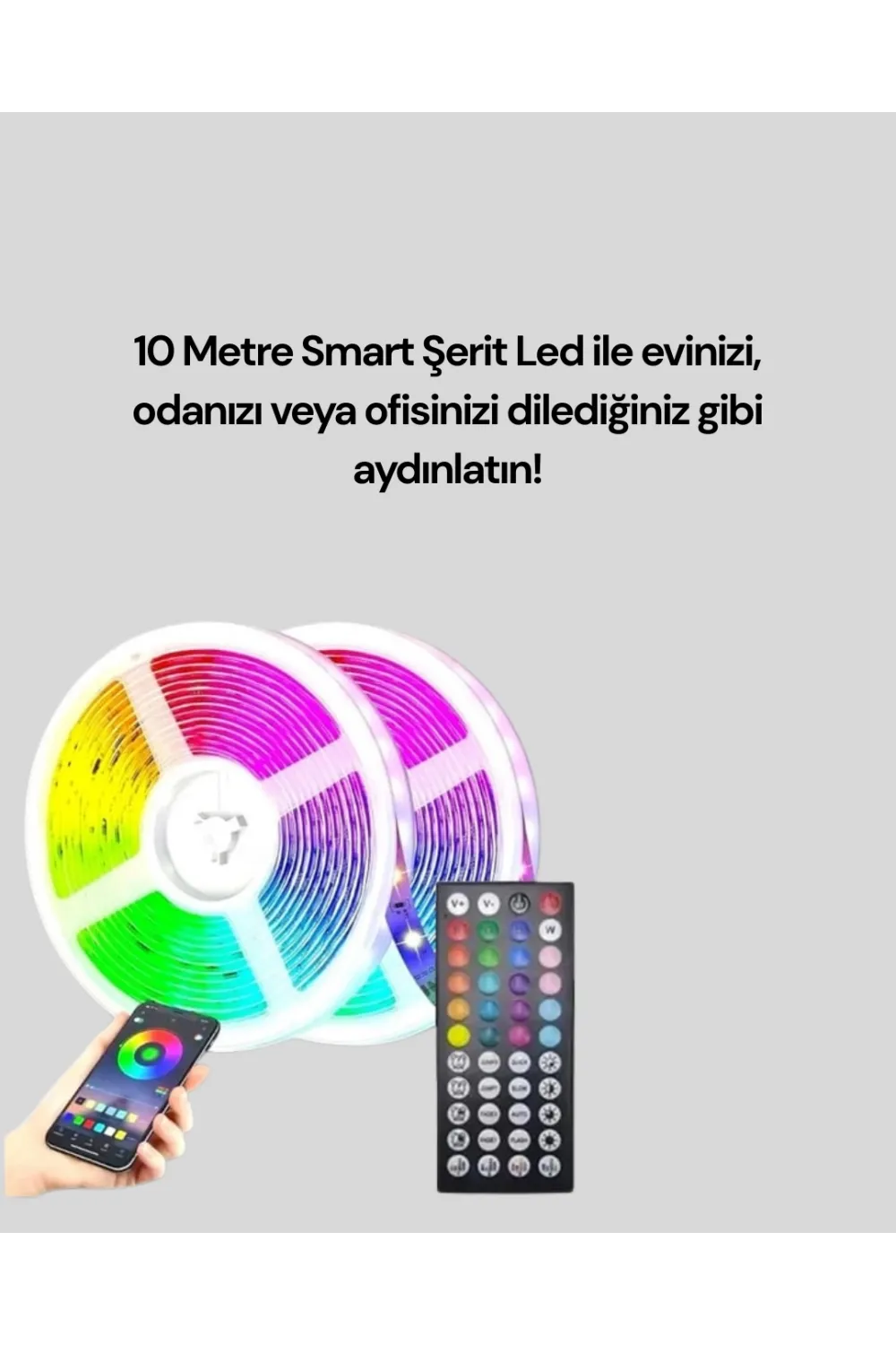 Sese Duyarlı 10m Smart Şerit Led Ios Android Kontrollü Rgb Işık