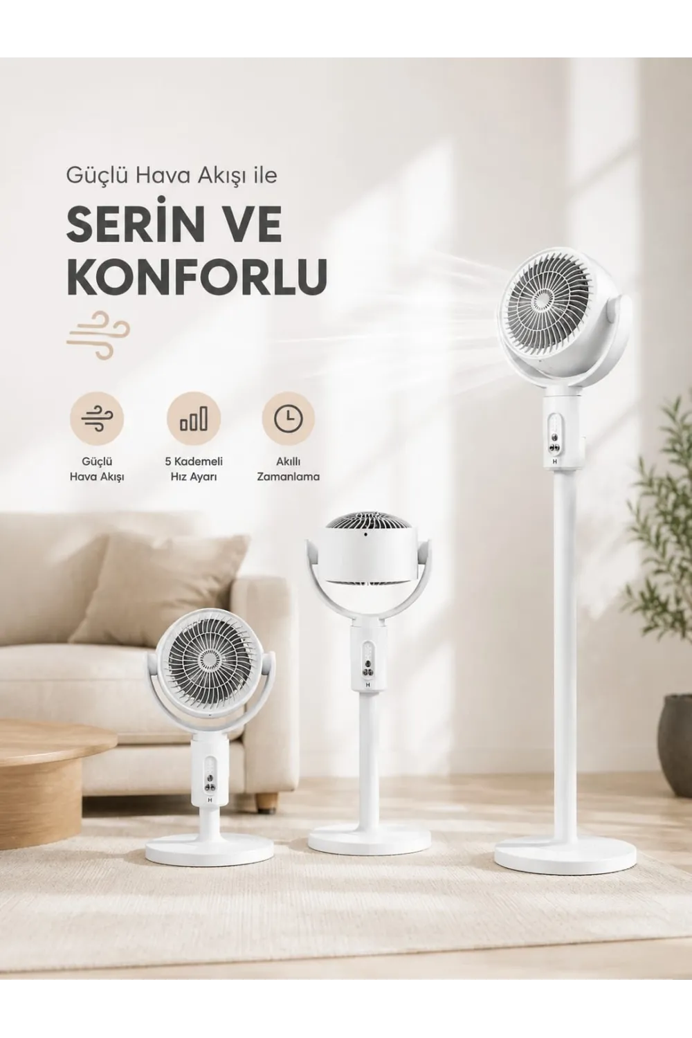 Sessiz Çalışma Özelliğiyle Rahat Kullanım Sunan Dikey Vantilatör