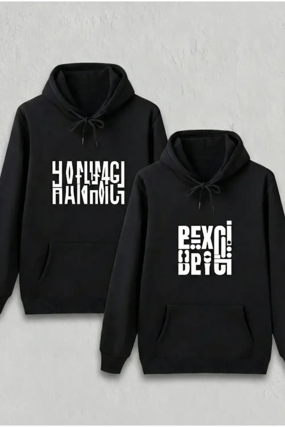 Sevgililer Günü Hanımcı Hediye Baskılı Oversize Kapüşonlu Sweatshirt - Siya