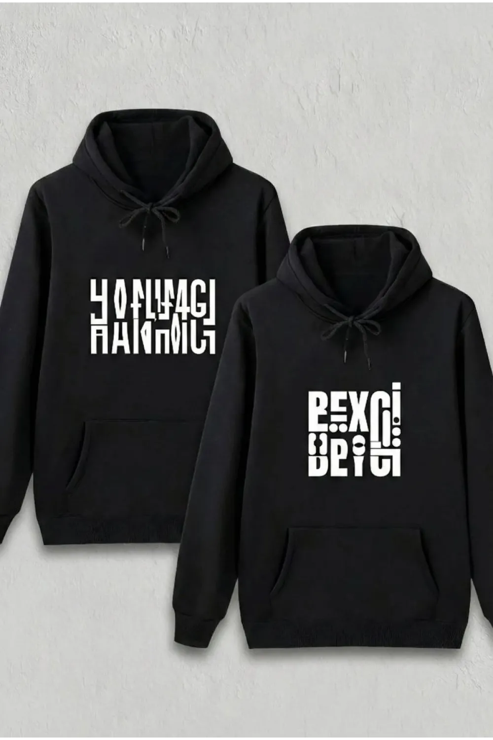 Sevgililer Günü Hanımcı Hediye Baskılı Oversize Kapüşonlu Sweatshirt - Siya