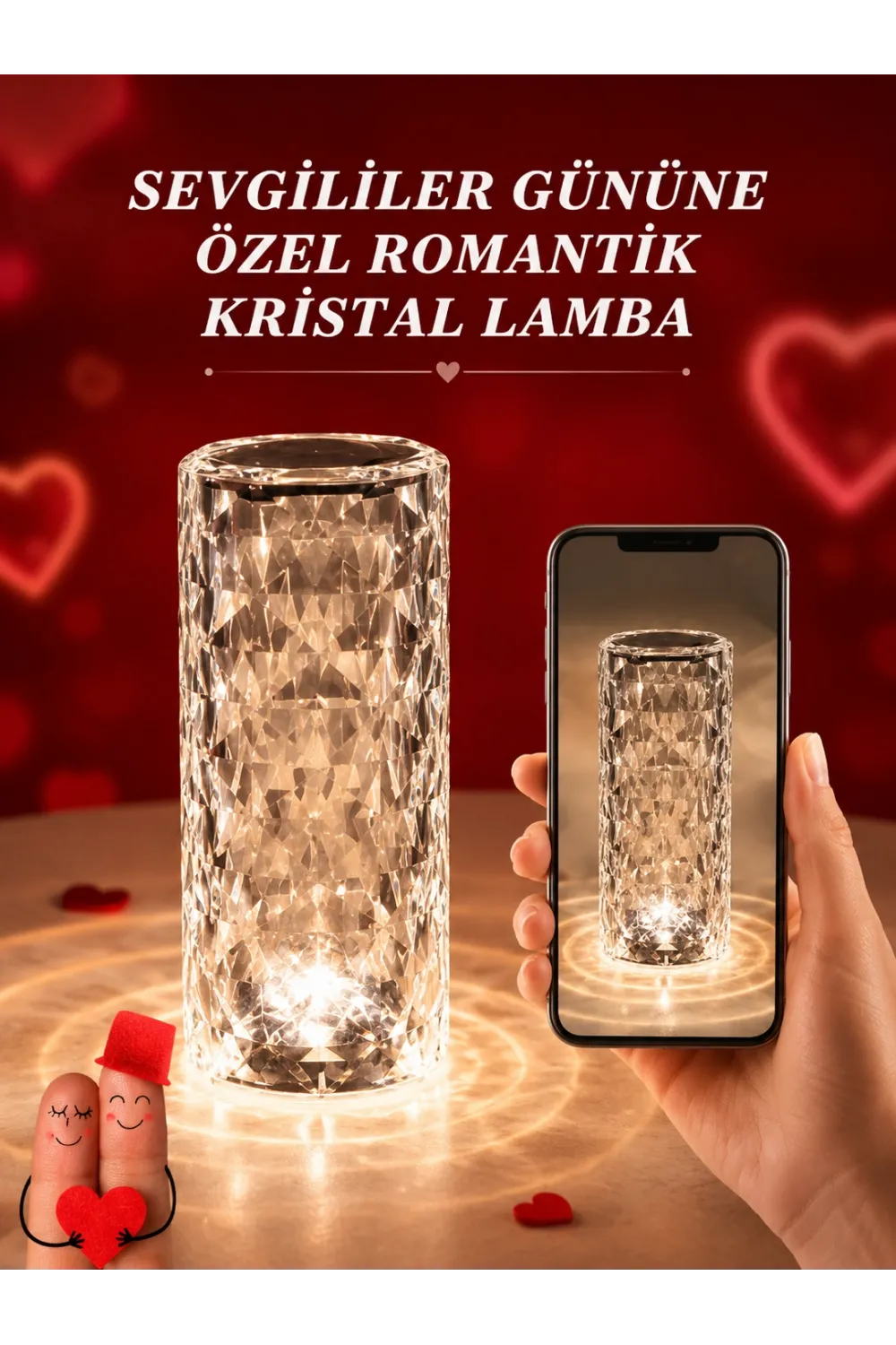 Sevgililer Günü İçin Hediye Kristal Lamba Sevgiliye Hediye Usb Şarjlı Gece Lambası (kopya)