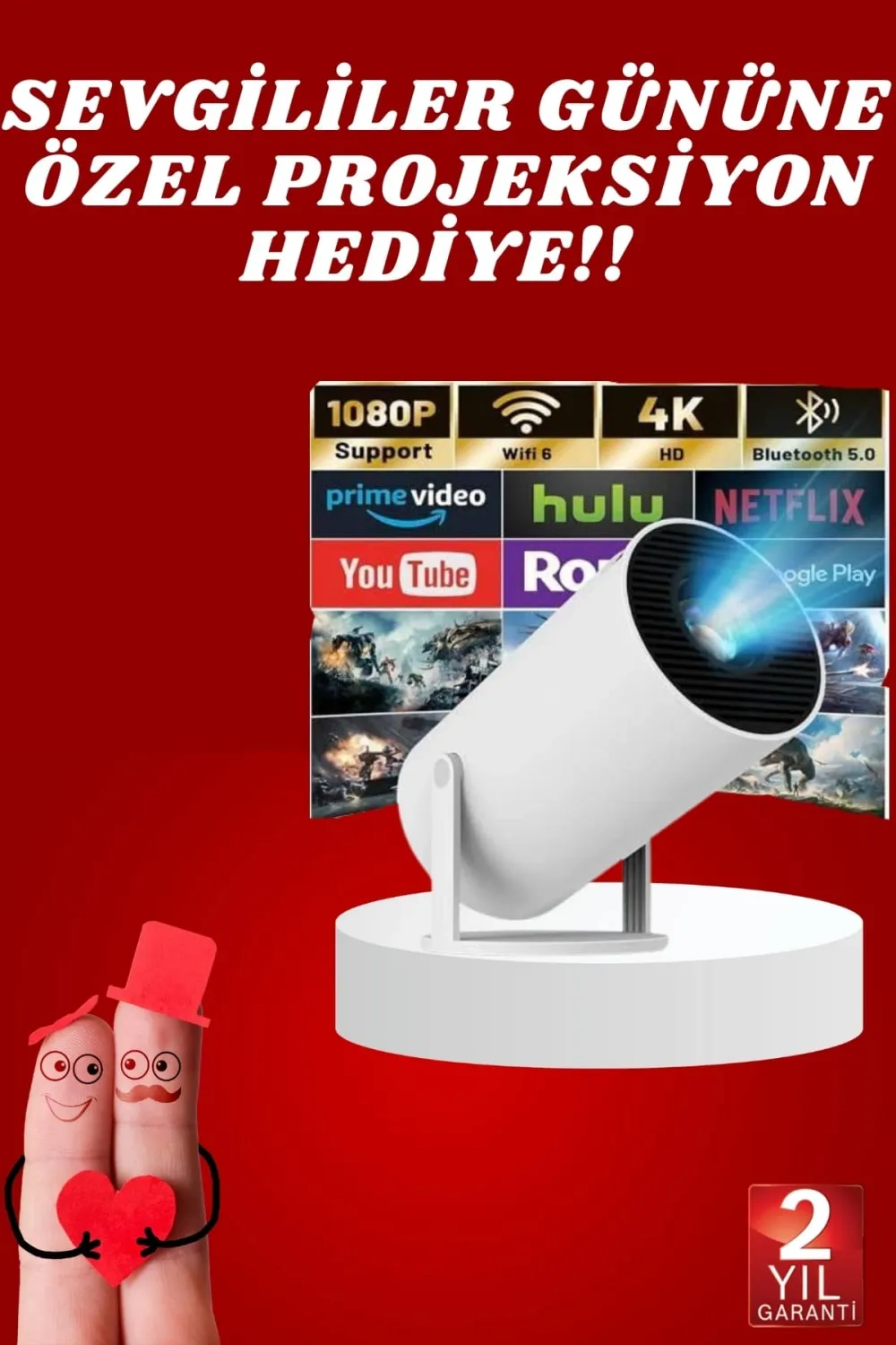 Sevgiliye Özel Hediye Ayaklı Sinema Projektörü Projeksiyon