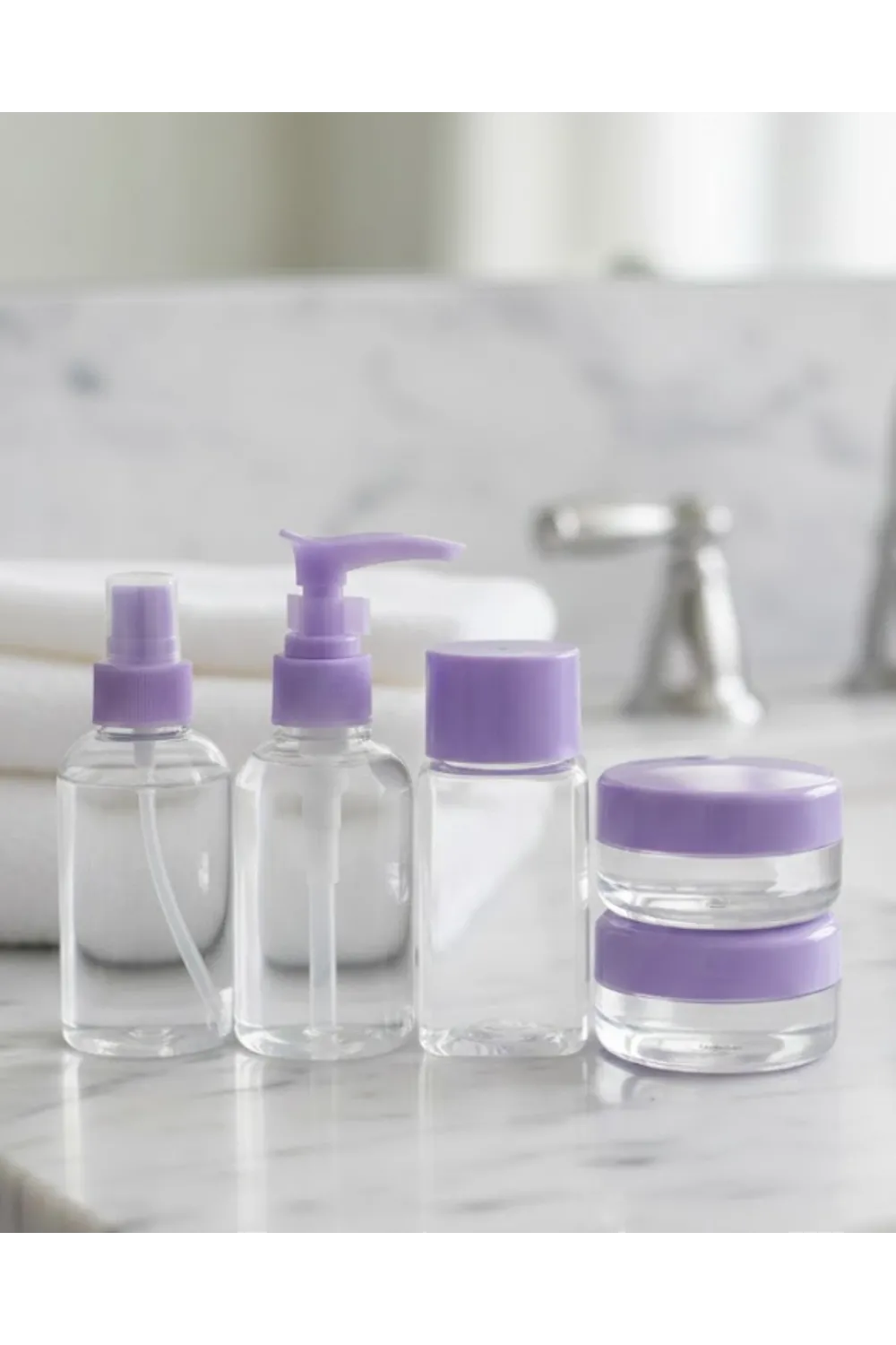 Seyahat İçin 5’li Şeffaf Kozmetik Şişe Seti 30 Ml