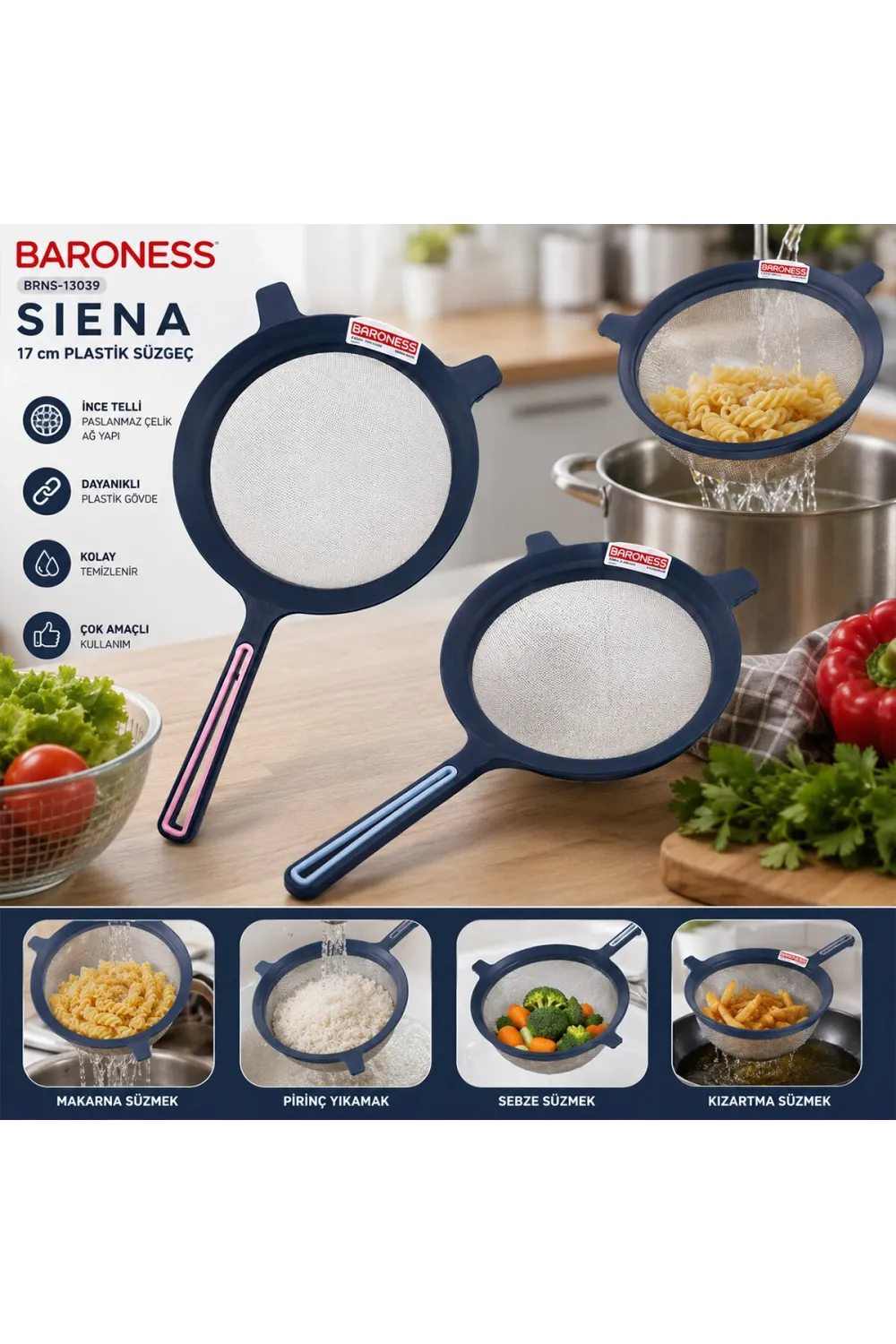 Siena 17cm Plastik Süzgeç