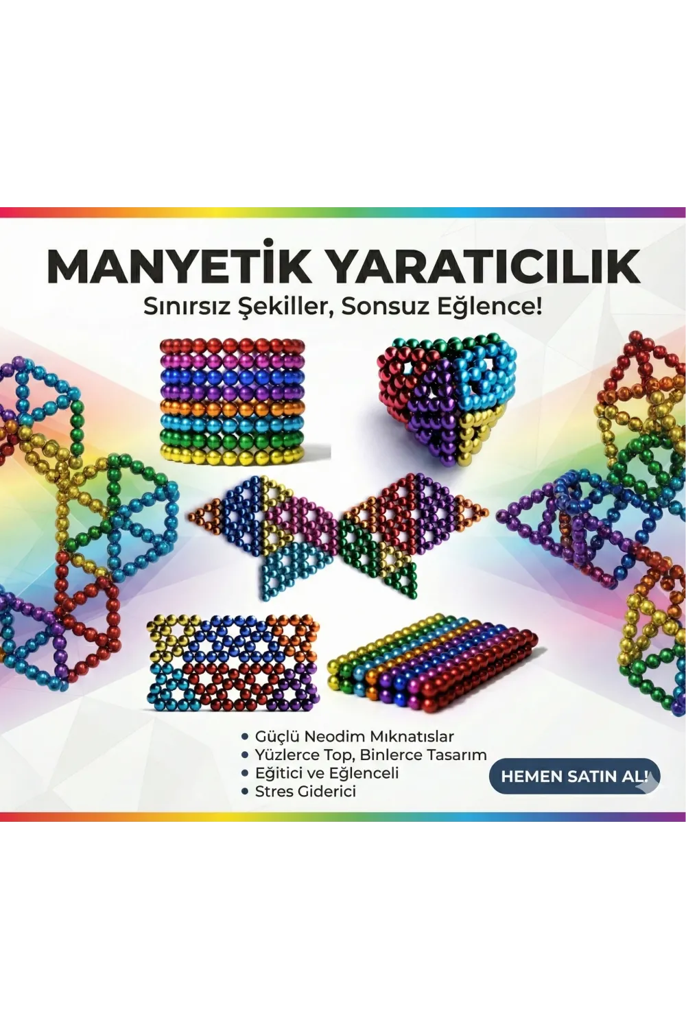 Sihirli Manyetik Toplar Dyum Mıknatıs Küp Bilye 216 Adet Cube Küp Dymium