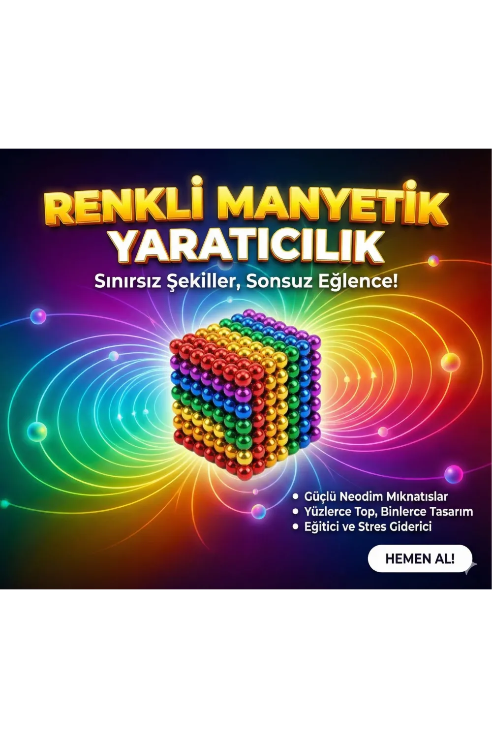 Sihirli Manyetik Toplar Dyum Mıknatıs Küp Bilye 216 Adet Cube Küp Dymium