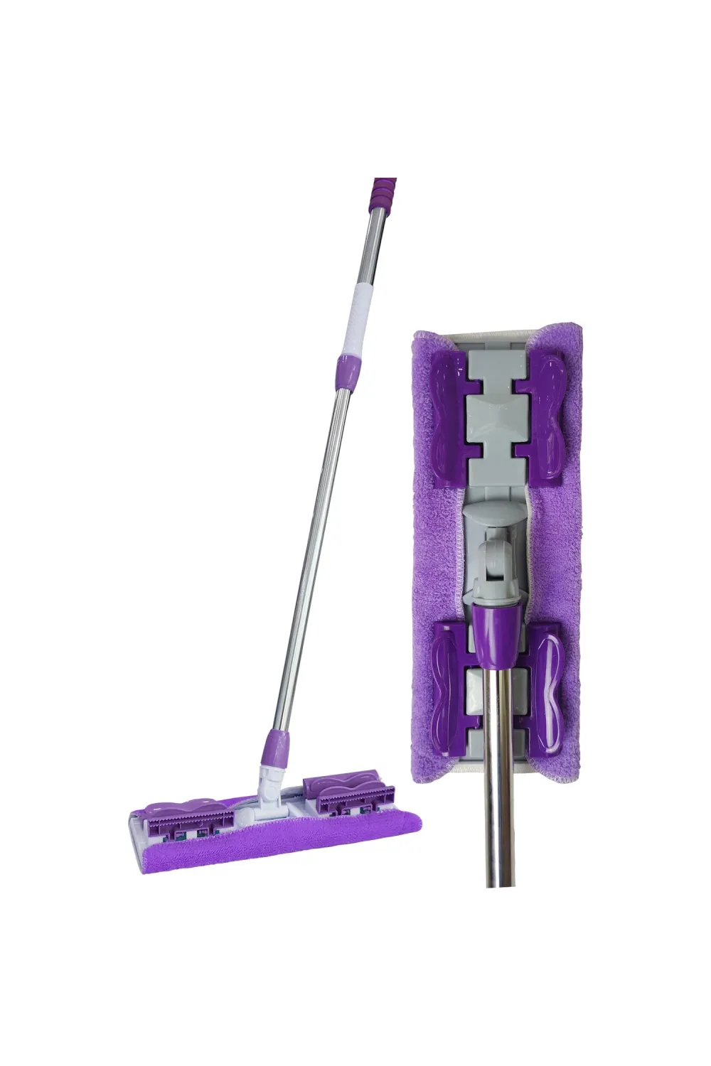 Sihirli Spin Mop Teleskopik Çok Amaçlı Mop +1 Bez Hediyeli - Mor