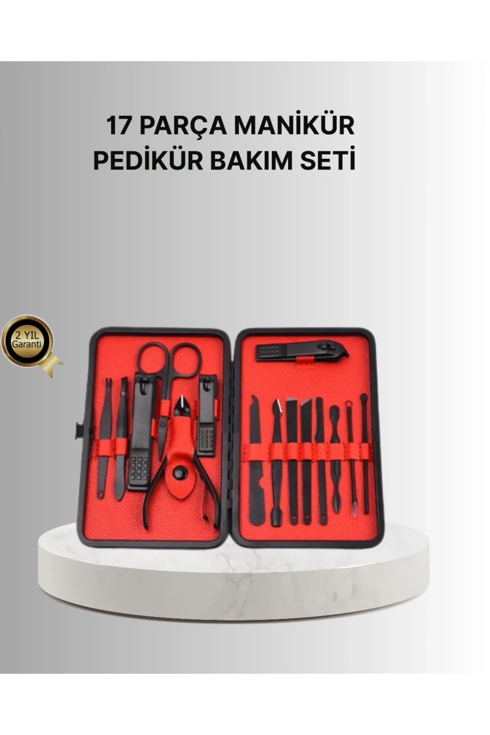Şık Kutu Tasarımlı 17 Parça Manikür Pedikür Seti Dayanıklı Ve Hijyenik