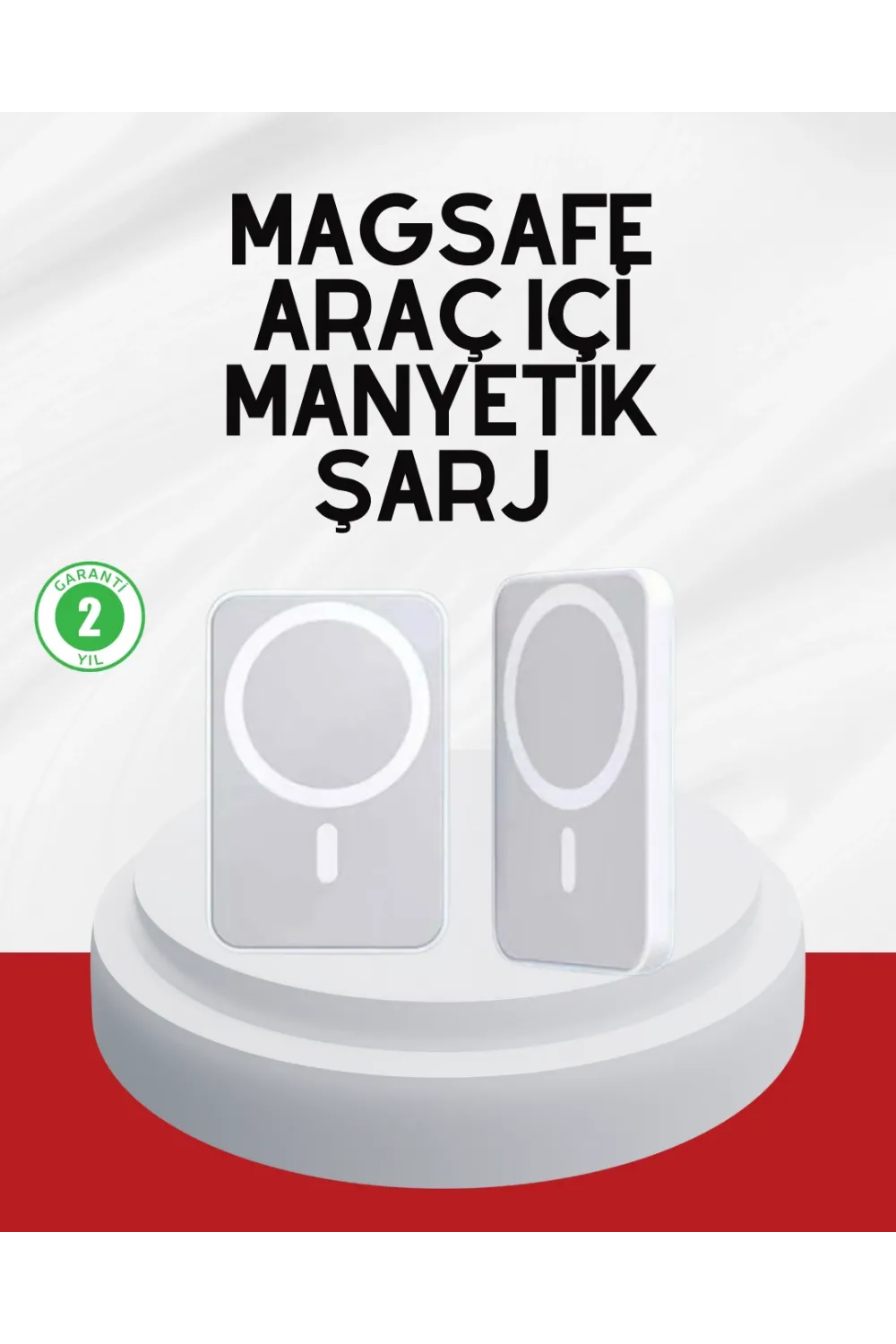 Şık Tasarımlı Magsafe Araç Telefon Tutucu Type-c Girişli
