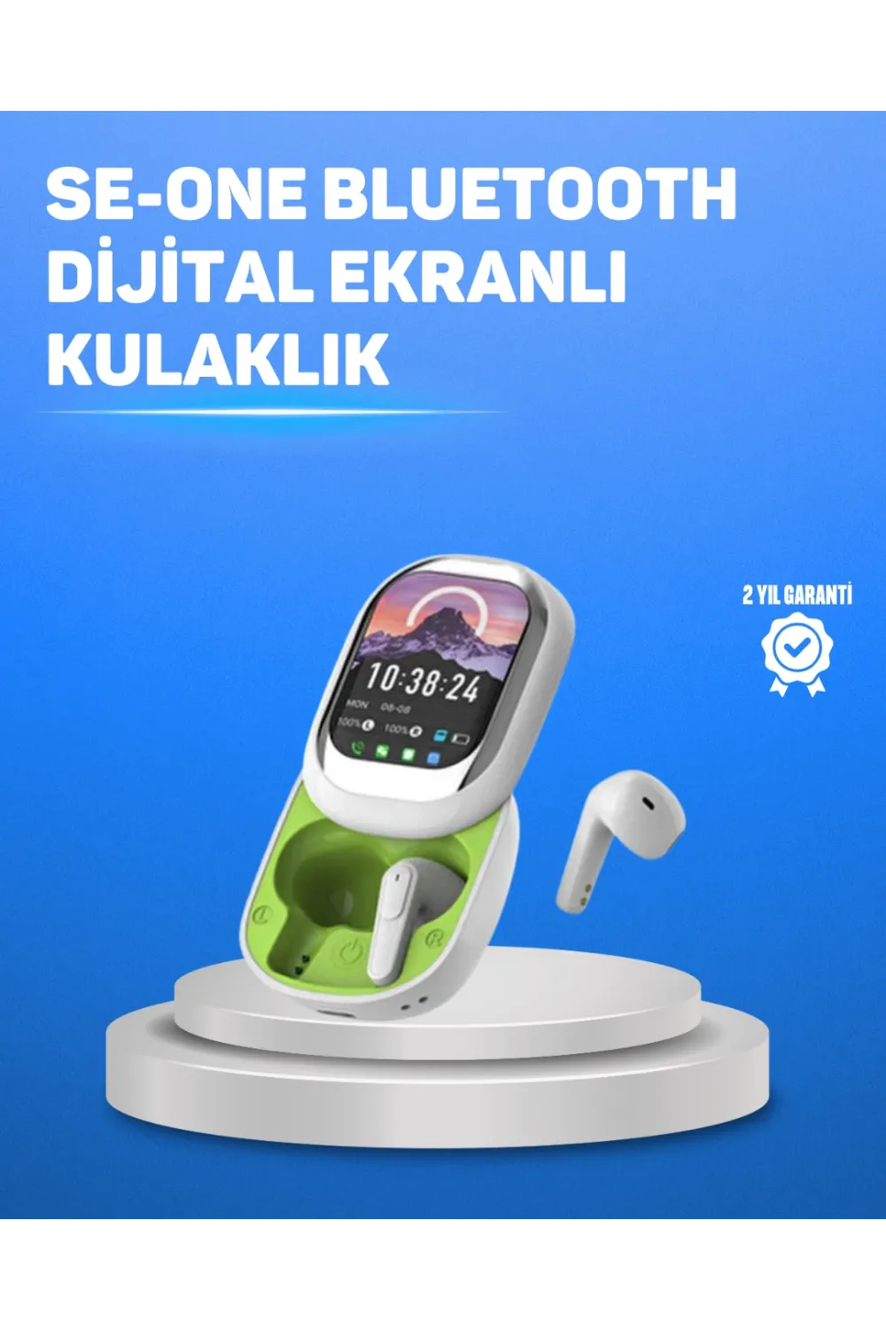 Şık Tasarımlı Siyah Beyaz Kablosuz Kulaklık Çoklu Dil Destekli