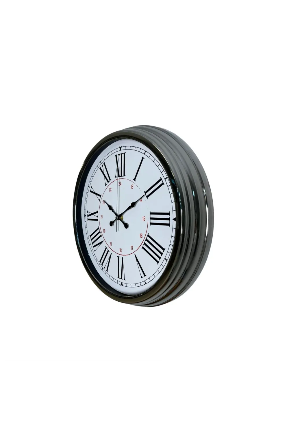 Silver Elegance 40 Cm Krom Metal Duvar Saati