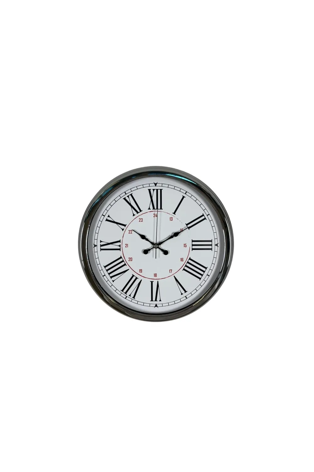 Silver Elegance 40 Cm Krom Metal Duvar Saati