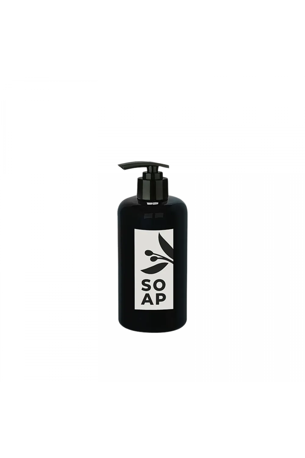 Sıvı Sabunluk Yuvarlak Plastik Pompalı 500 Ml - Siyah