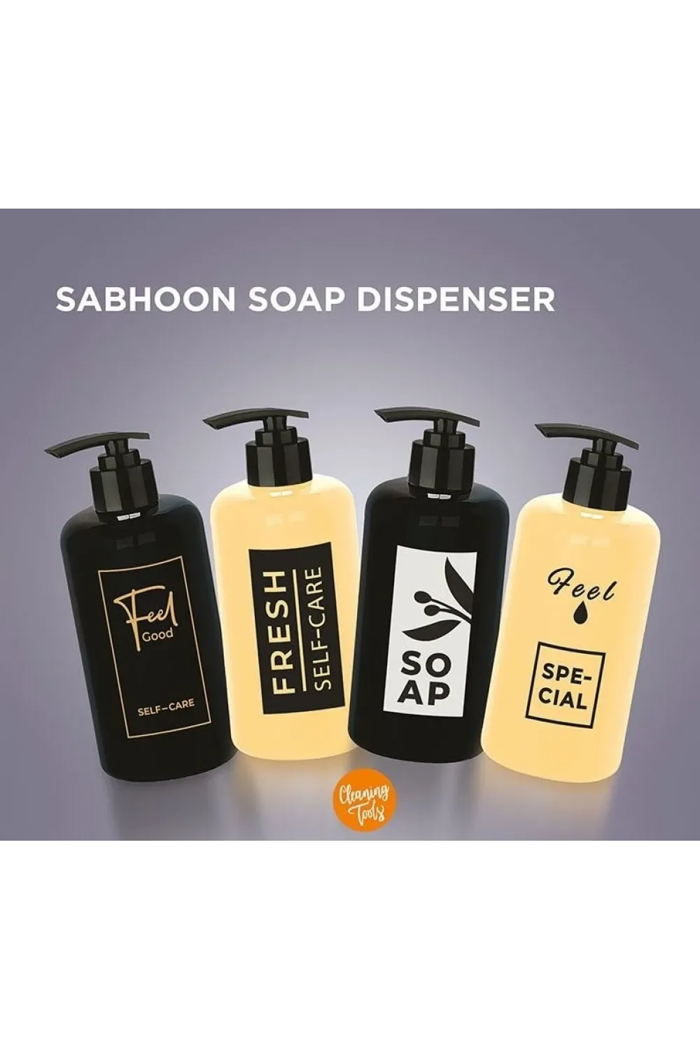 Sıvı Sabunluk Yuvarlak Plastik Pompalı 500 Ml - Siyah