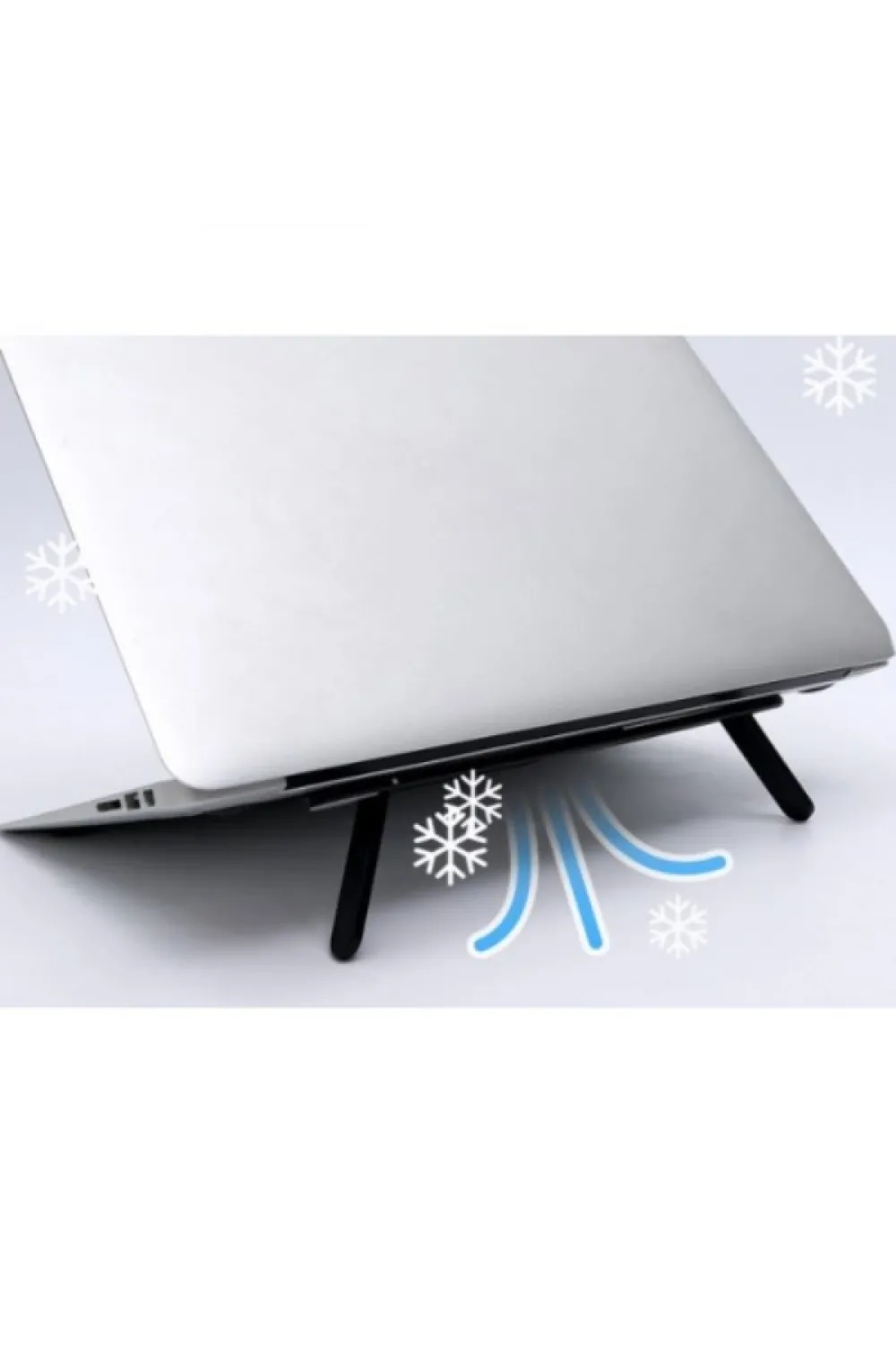 Siyah 2 Kademeli Katlanabilir ve Yapışkanlı Laptop Standı