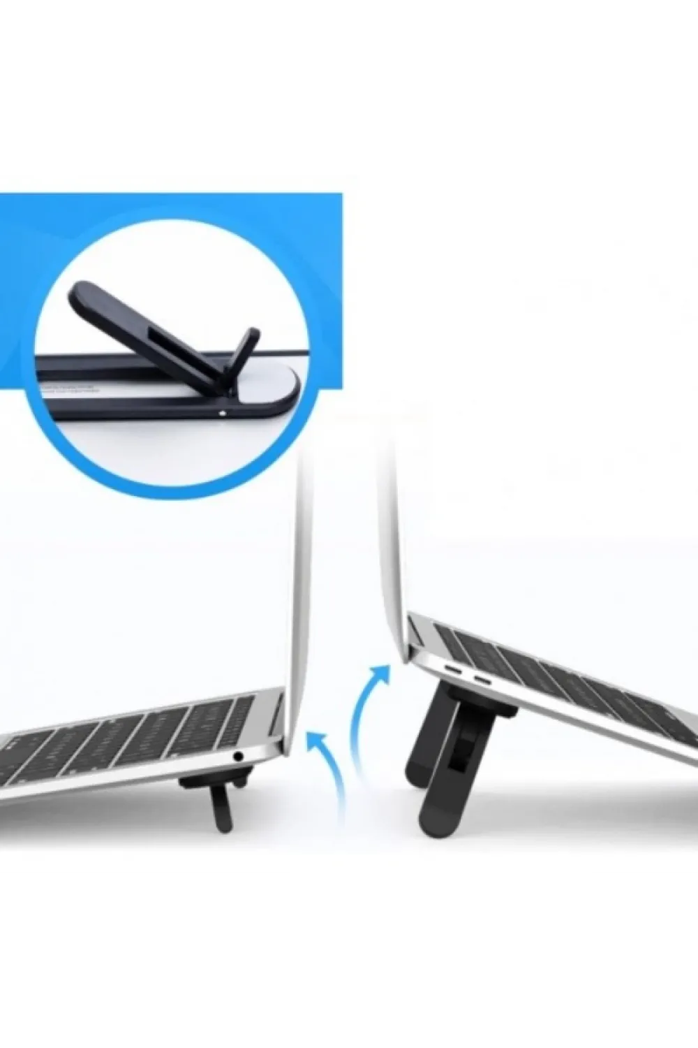 Siyah 2 Kademeli Katlanabilir ve Yapışkanlı Laptop Standı