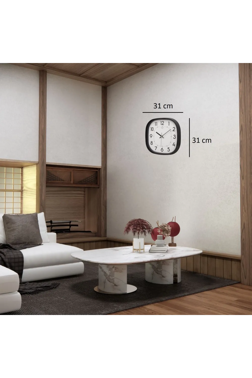 Siyah 31 Cm Modern Stil Duvar Saati