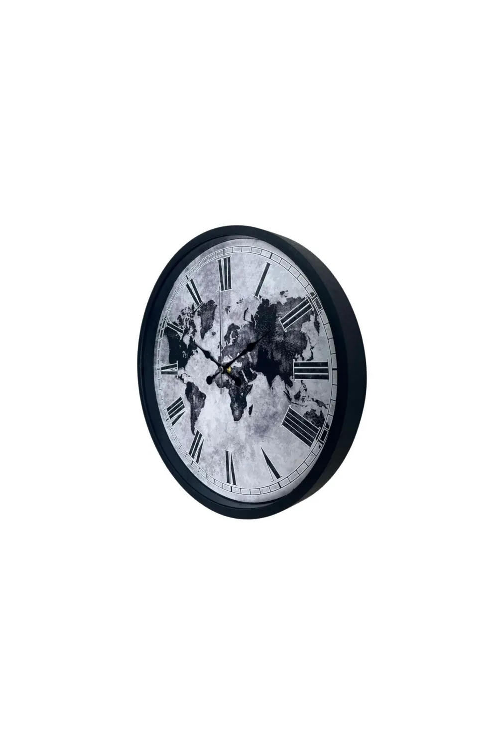 Siyah 36 Cm Desenli Dekoratif Duvar Saati