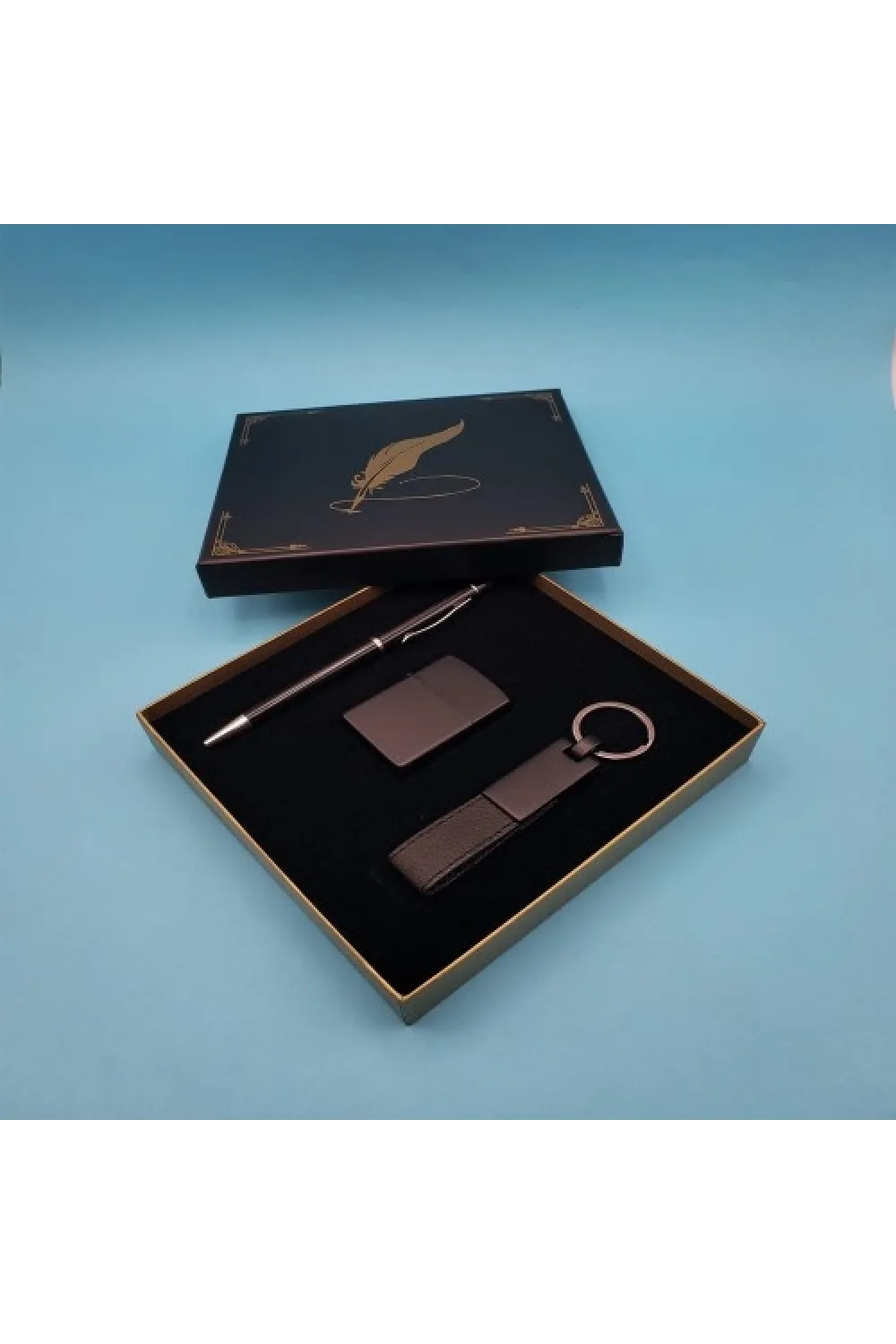 Siyah Anahtarlık Çakmak ve Tükenmez Kalem