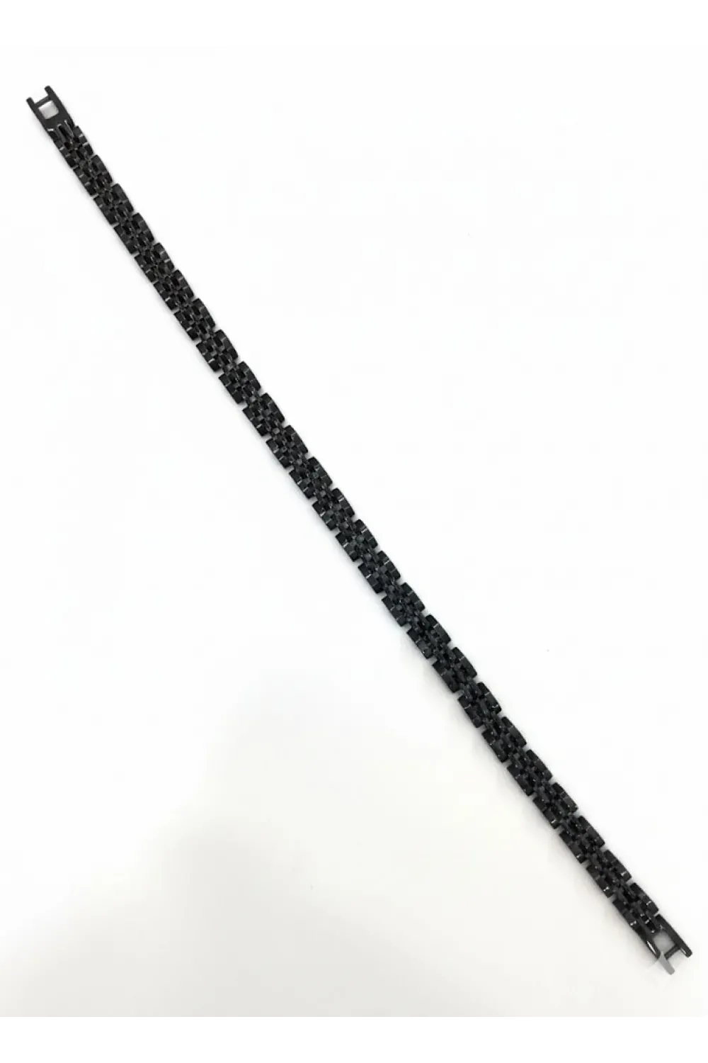 Siyah Çelik  Erkek Çelik Bileklik Boy 21.5 Cm / En 0.6 Mm  - Ebl0077
