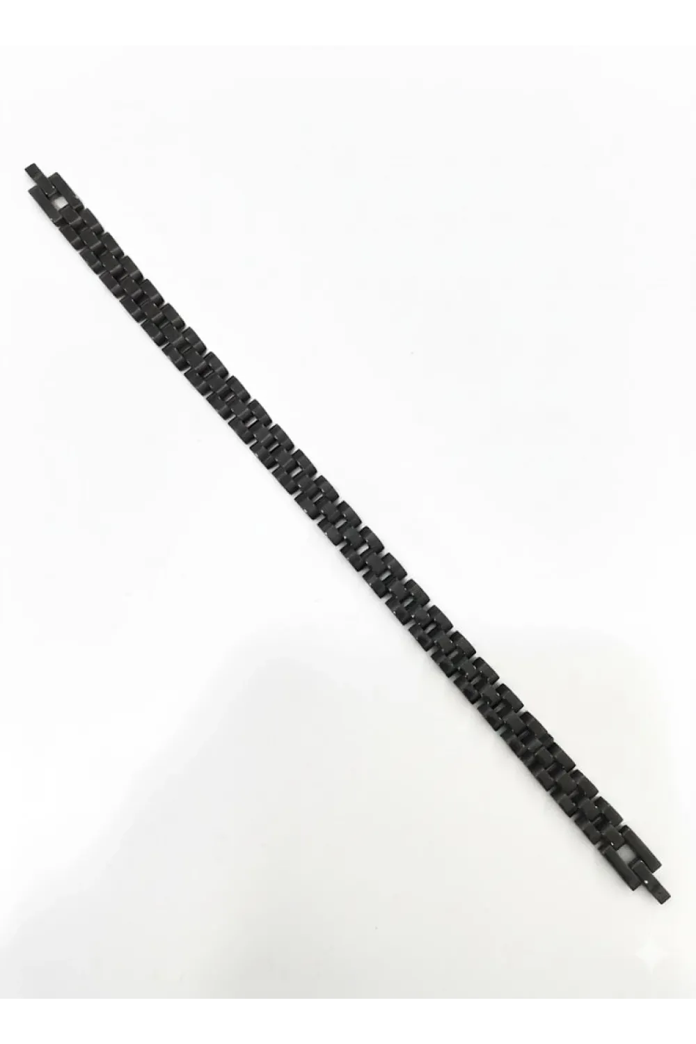 Siyah Çelik  Erkek Çelik Bileklik Boy 21.5 Cm / En 0.8 Mm  - Ebl0076