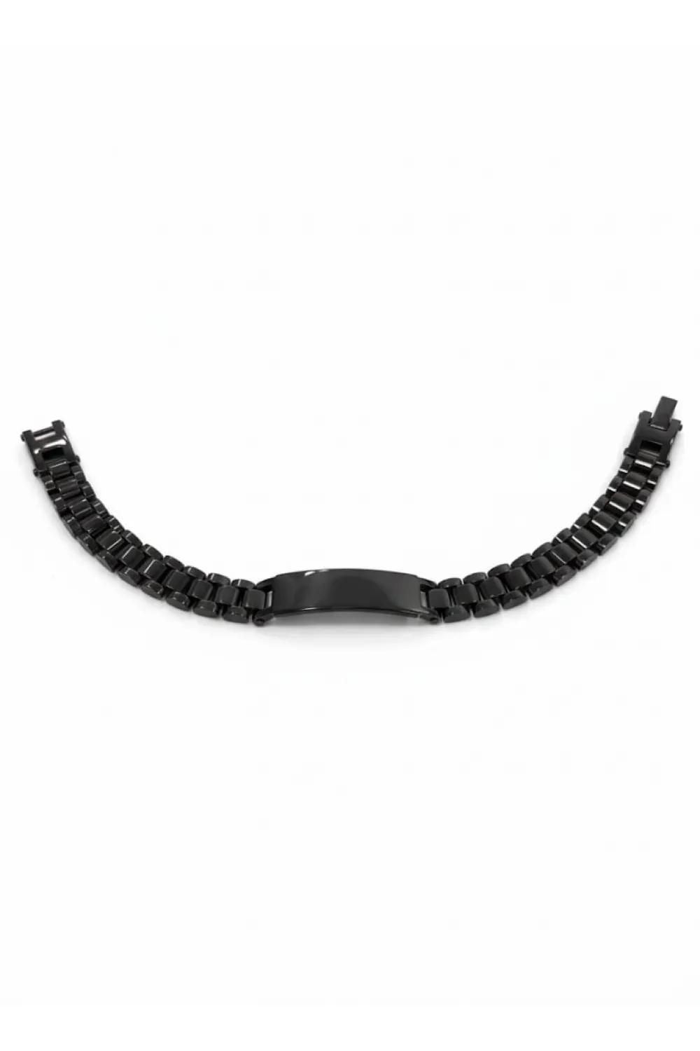 Siyah Çelik  Erkek Çelik Bileklik Boy 21.5 Cm / En 0.9 Mm  - Ebl0033