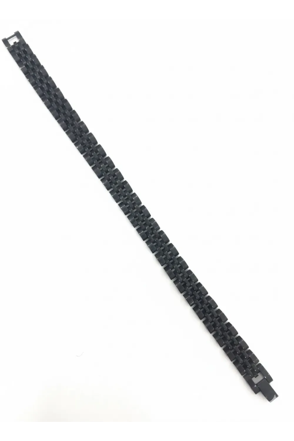 Siyah Çelik  Erkek Çelik Bileklik Boy 21.5 Cm / En 1.0 Cm  - Ebl0066