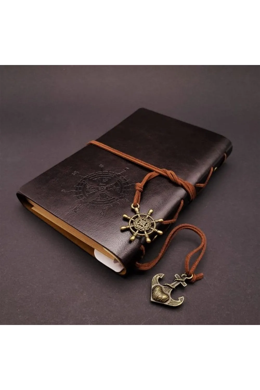 Siyah Deri Pusula Defter