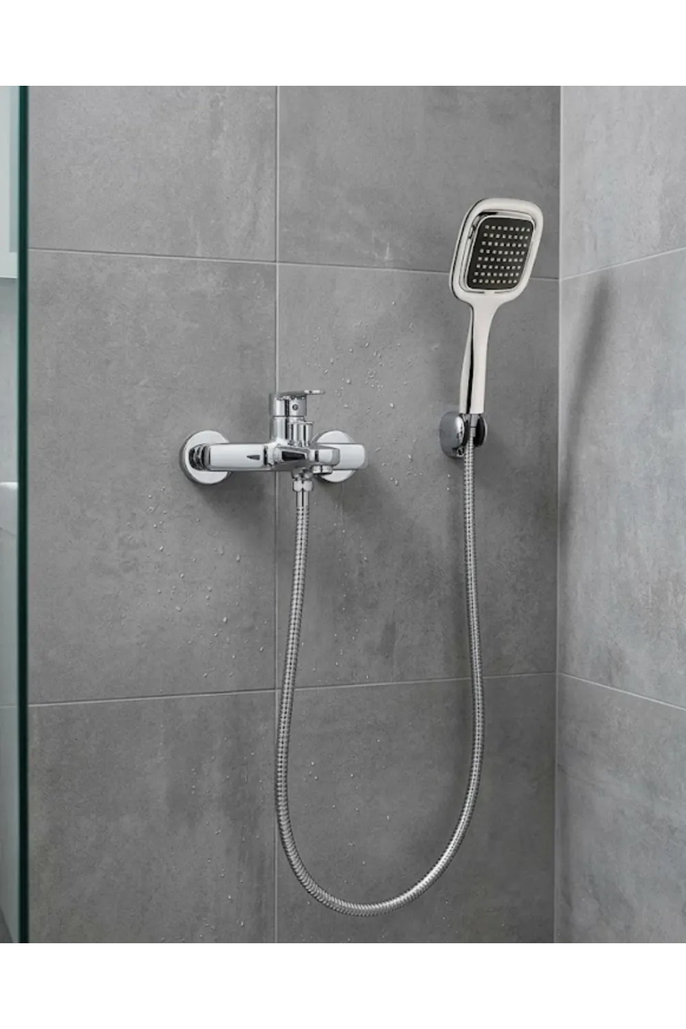 Siyah Duş Seti El Duşu Başlığı Spiral Hortum Dayanıklı Banyo Duş Aksesuarı