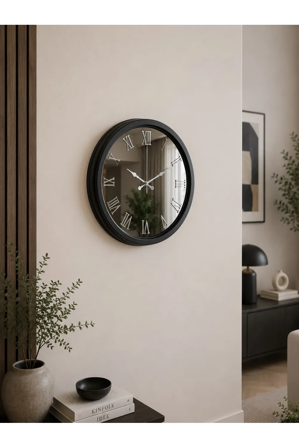 Siyah Imperial Aynalı 40 x 40 Cm Duvar Saati