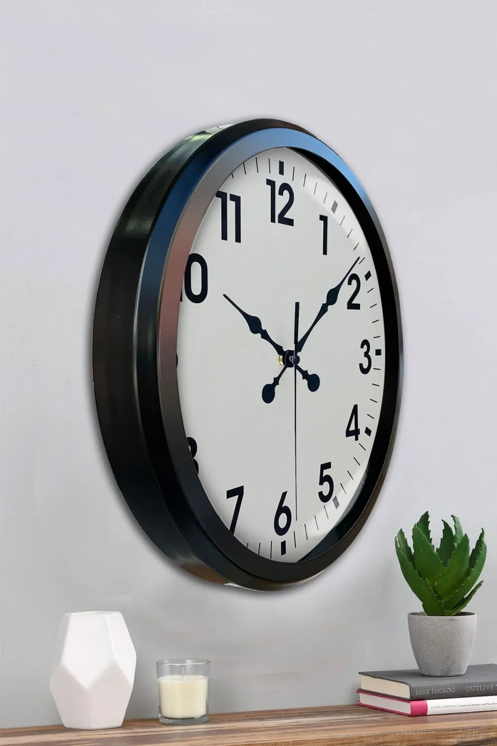 Siyah Klasik 52 Cm Modern Duvar Saati