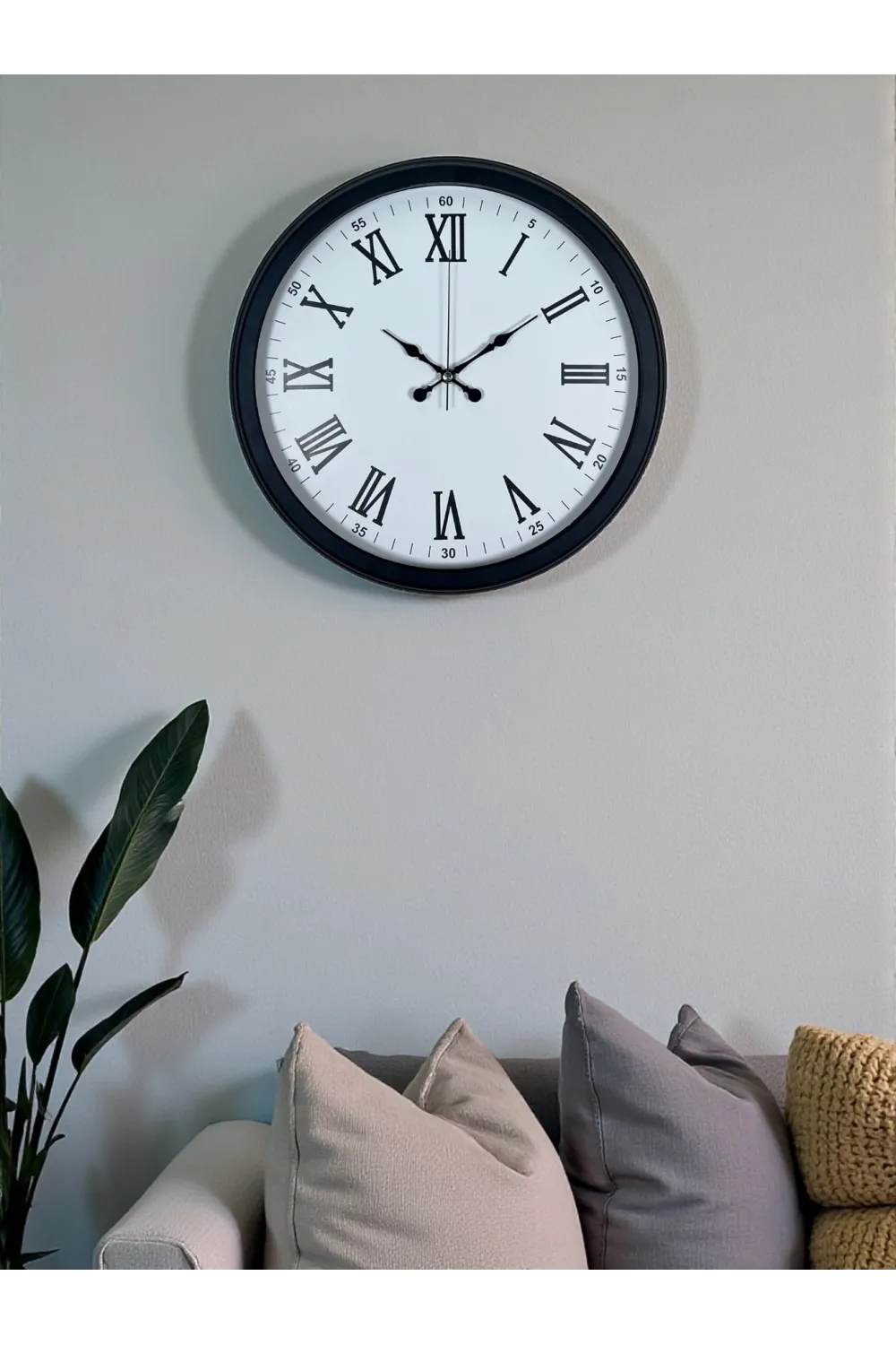 Siyah Klasik & Şık 40 Cm Metal Duvar Saati