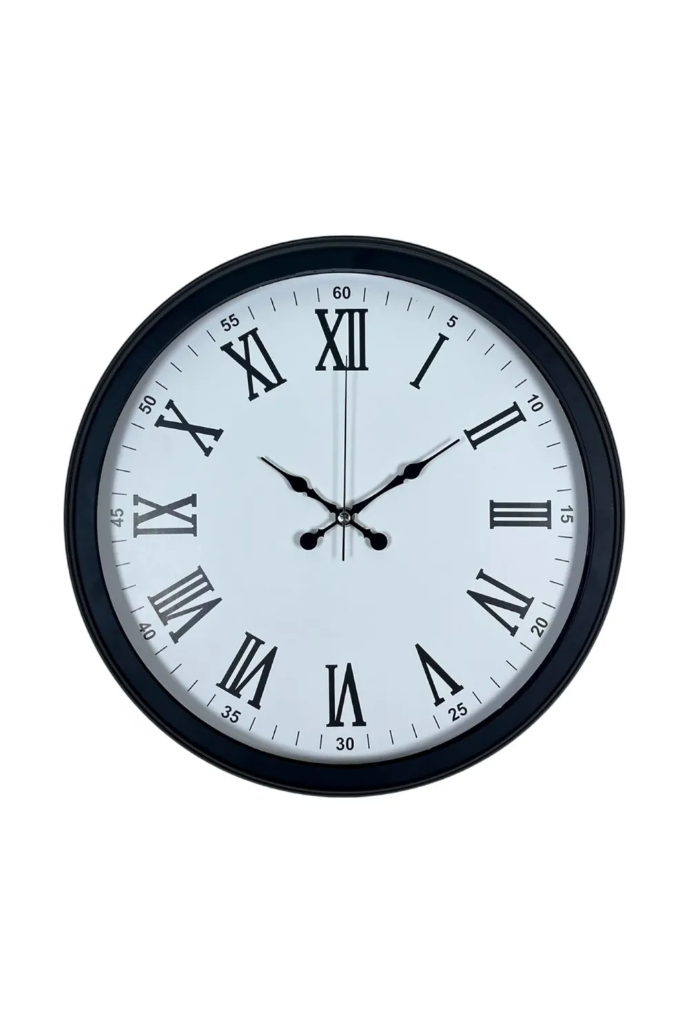 Siyah Klasik & Şık 40 Cm Metal Duvar Saati