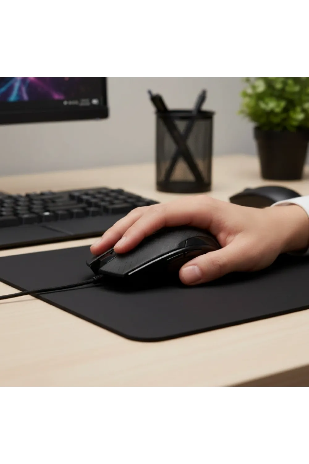 Siyah Mat Desenli USB Kablolu 3D Optik Mouse
