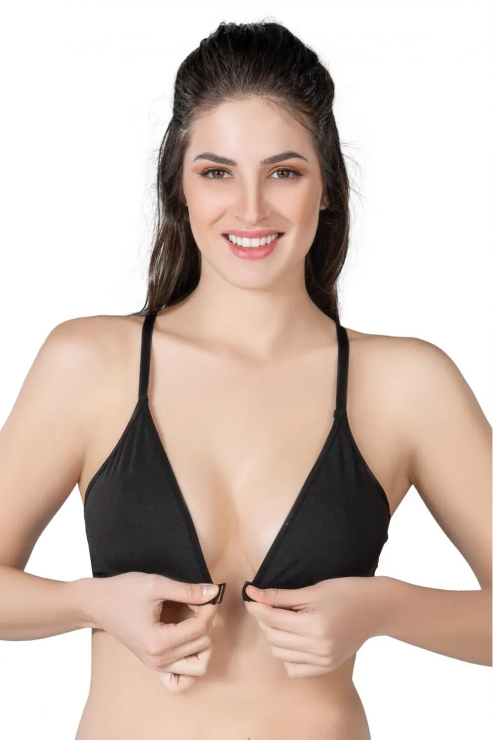 ieg™ SİYAH MI  1416 Modal Cotton Önden Açmalı Sporcu Sütyen