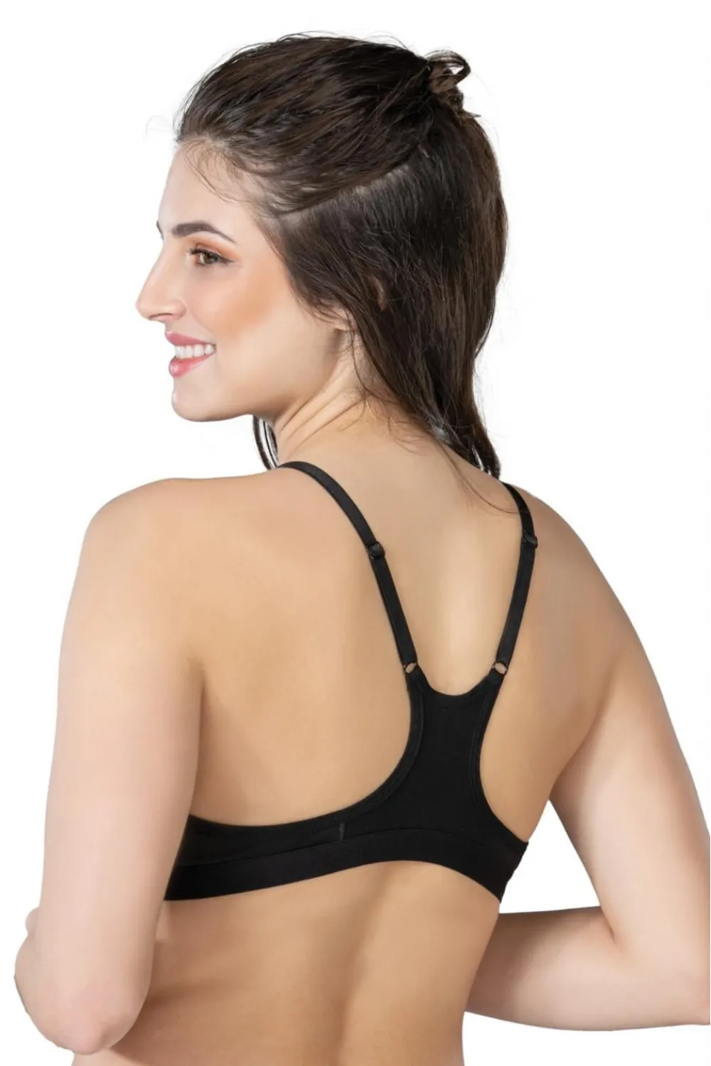 ieg™ SİYAH MI  1416 Modal Cotton Önden Açmalı Sporcu Sütyen