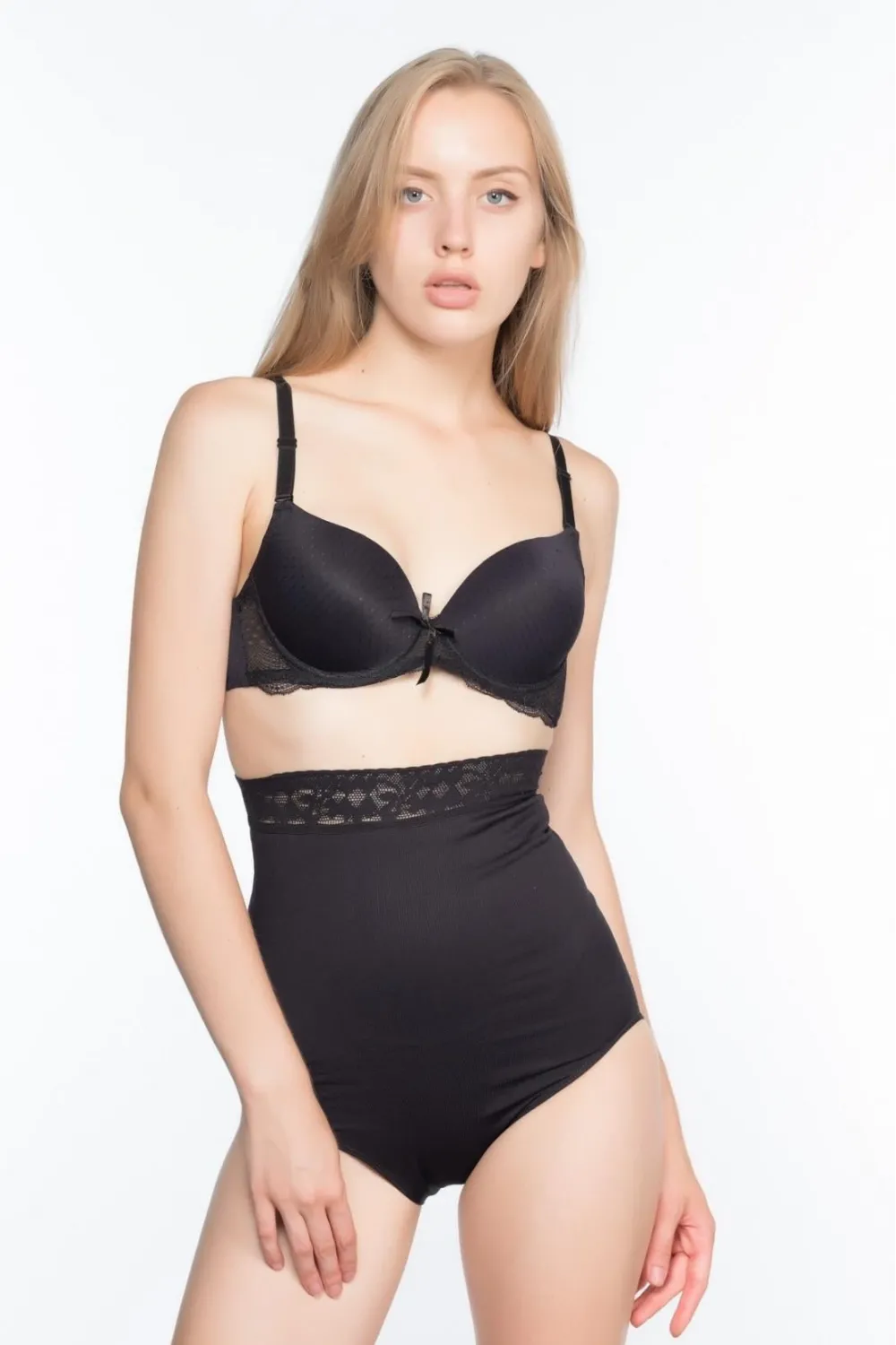 ieg™ SİYAH MI  2028 Dantelli Yüksek Bel Slip Korse