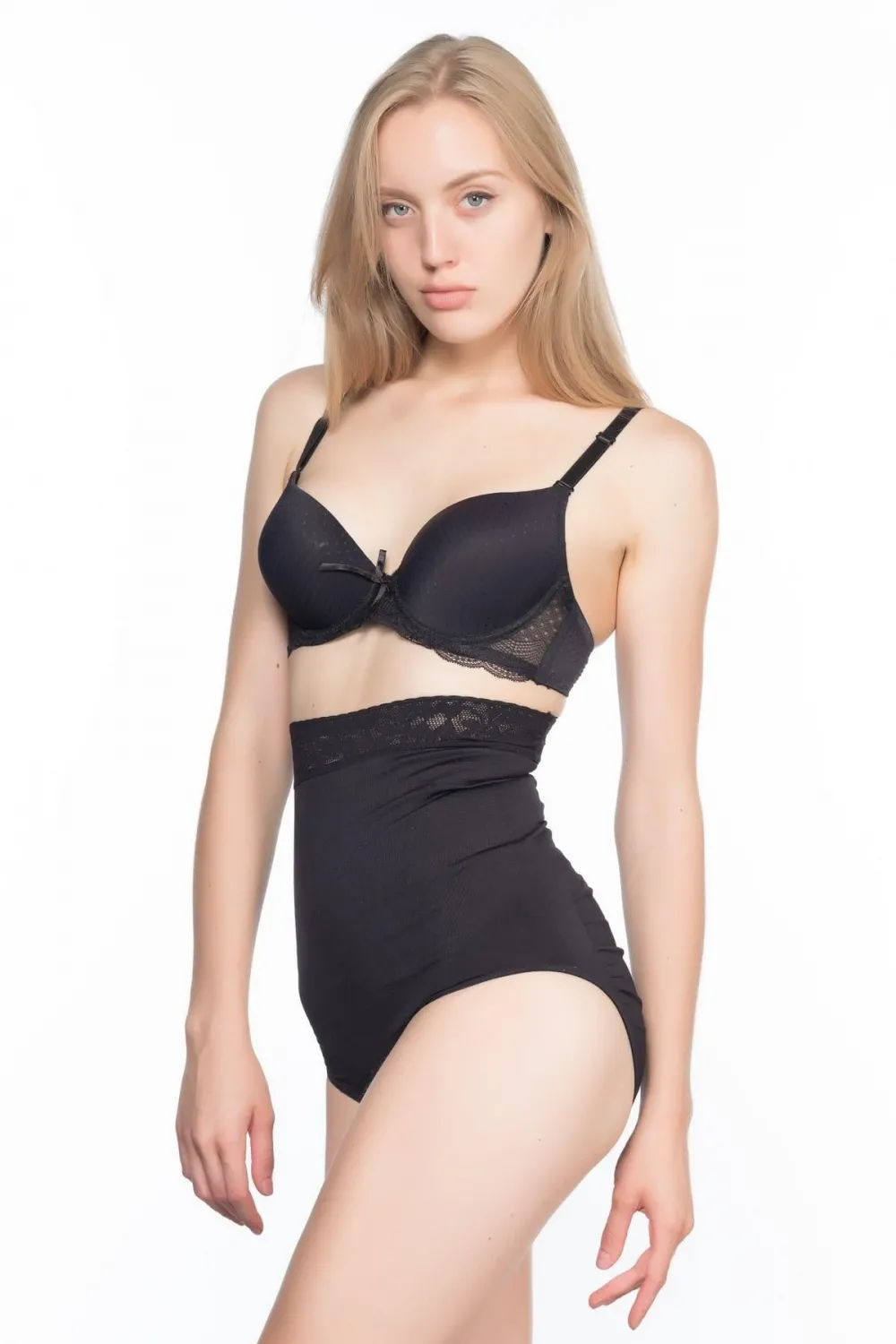 ieg™ SİYAH MI  2028 Dantelli Yüksek Bel Slip Korse