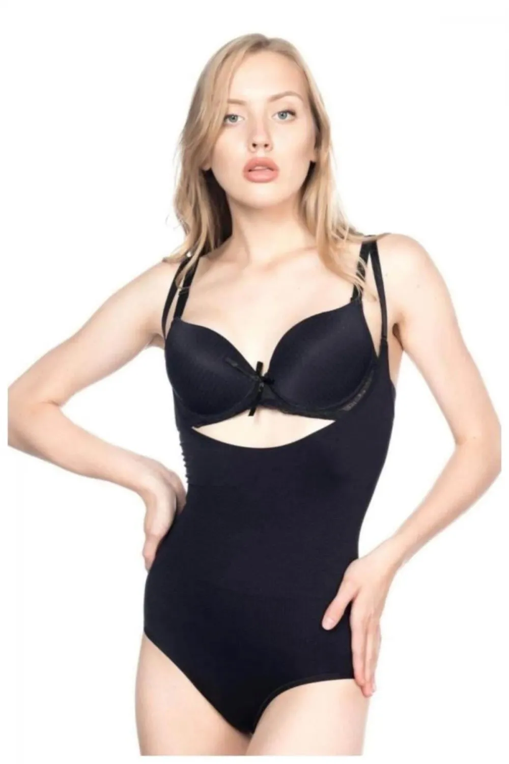ieg™ SİYAH MI  2811 Göğsü Açık Slip Boy Lazer Korse