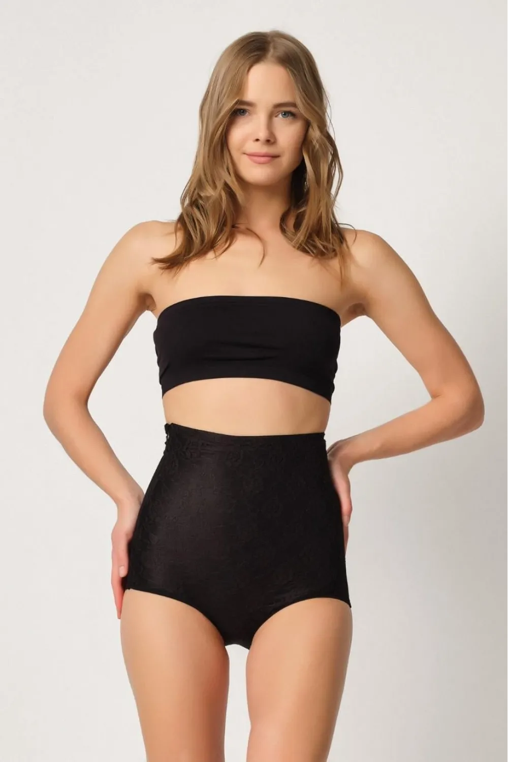 ieg™ SİYAH MI  2842 Lazer Dantelli Slip Korse