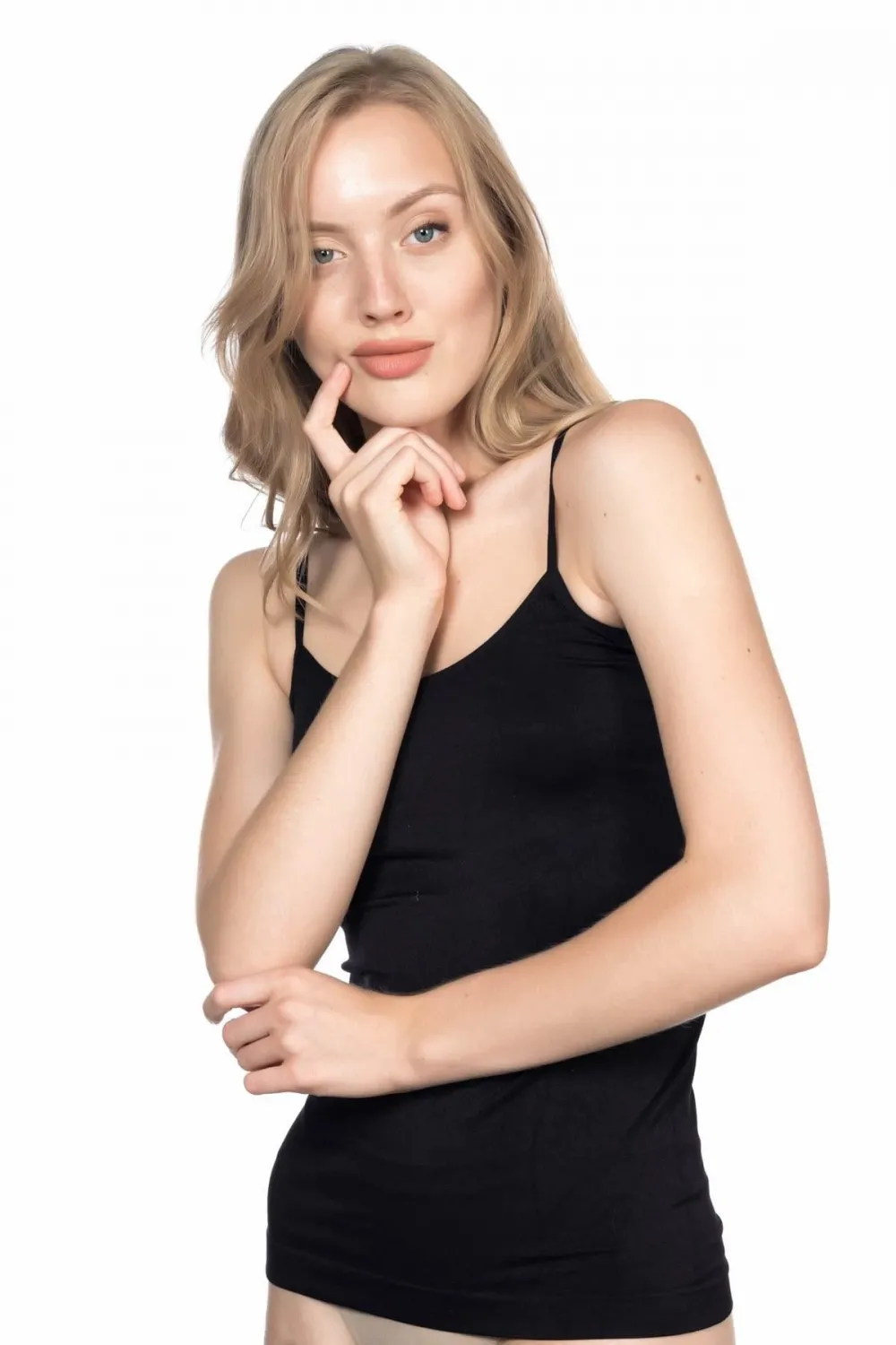 ieg™ SİYAH MI  5001 Soft İp Askılı Uzun Atlet