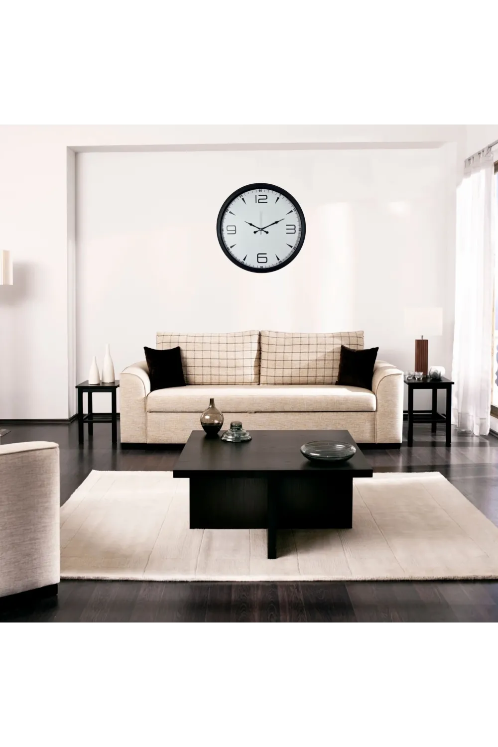 Siyah Modern Harmony 52 x 52 Cm Duvar Saati