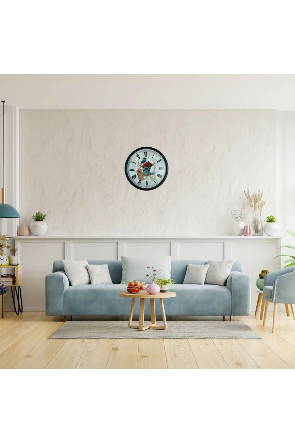 Siyah Paris Garden Dekoratif 36 Cm Duvar Saati