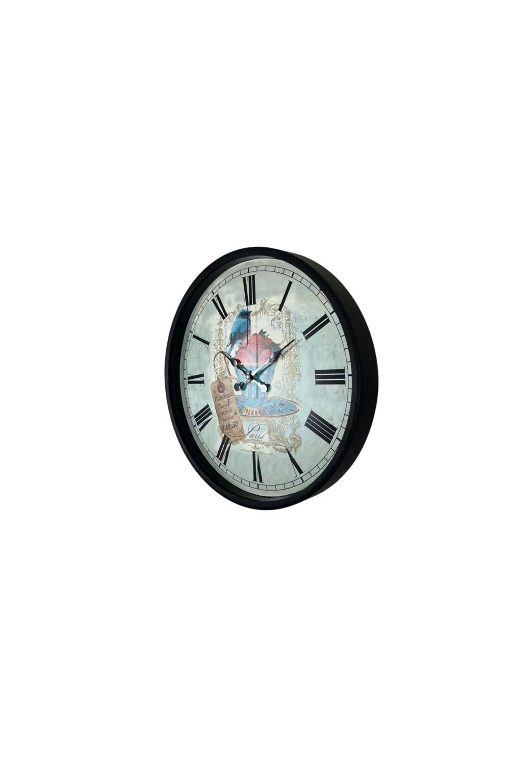 Siyah Paris Garden Dekoratif 36 Cm Duvar Saati